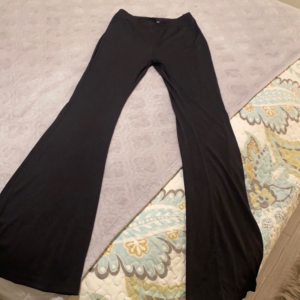 Solid High Waste Flare pants